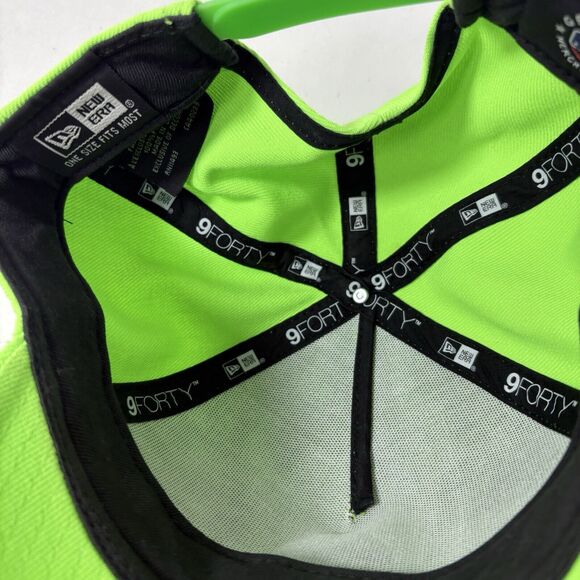 New Era 9Forty Baseball Hat Cap Chicago Cubs Neon Bright Green Snapback Adj C2 - Picture 11 of 11